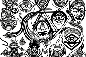 Lord Shiva trident and third eye tattoo idea