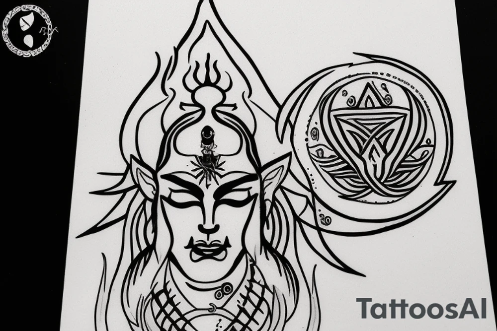 Lord Shiva trident and third eye tattoo idea