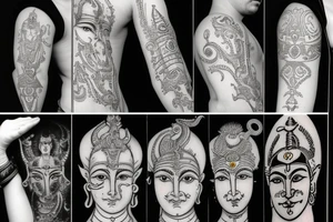 Lord Shiva and his third eye and trident tattoo idea