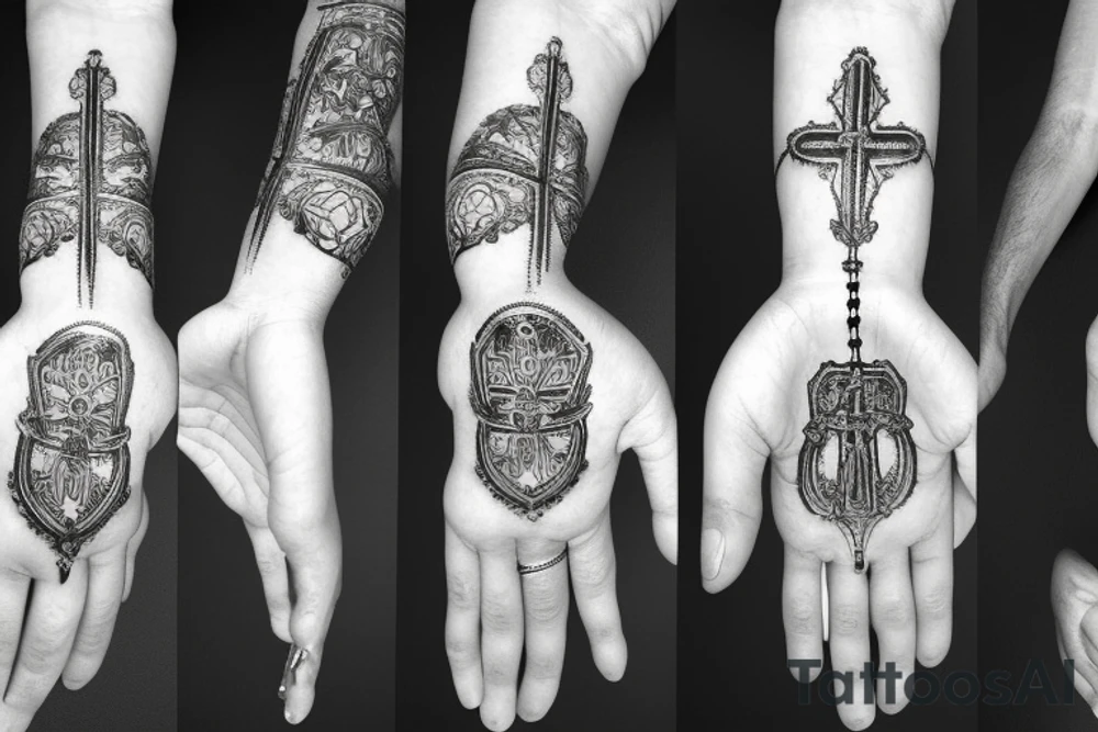 Prayer hands with rosary. tattoo idea
