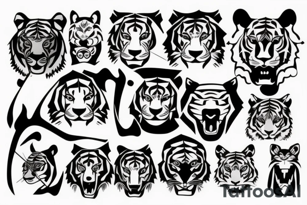 Tiger, Japanese traditional, head tattoo idea