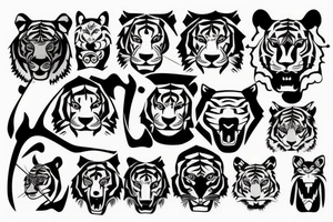 Tiger, Japanese traditional, head tattoo idea
