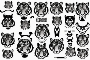 Tiger, Japanese traditional, head tattoo idea