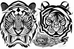 Tiger, Japanese traditional, head tattoo idea