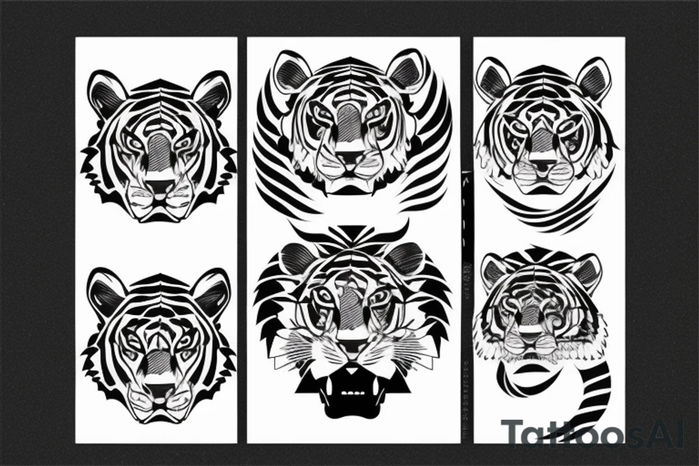 Tiger, Japanese traditional, head tattoo idea