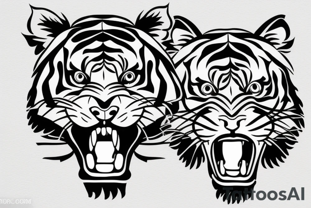 Tiger, Japanese traditional, head tattoo idea