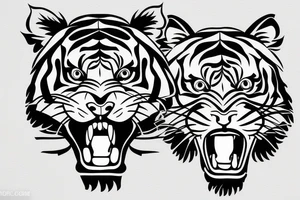 Tiger, Japanese traditional, head tattoo idea