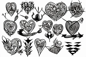 a heart with thorns aorund it and the name Jennifer Faccinto tattoo idea