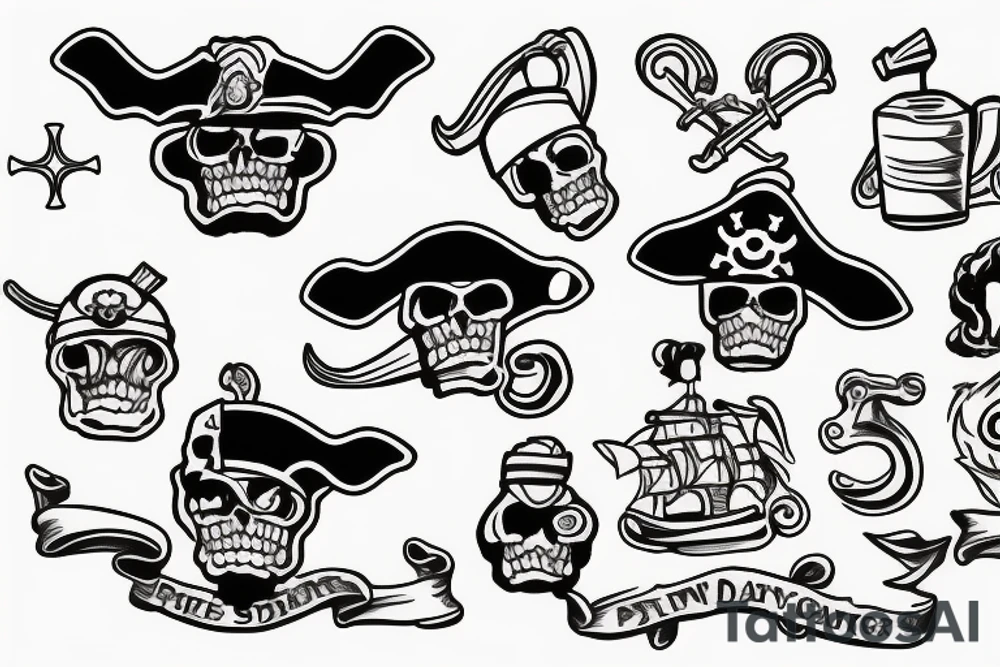 Pirate dog island virgo tattoo idea