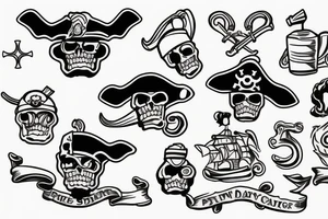 Pirate dog island virgo tattoo idea