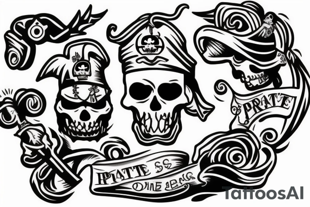 Pirate dog island virgo tattoo idea