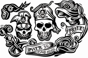 Pirate dog island virgo tattoo idea