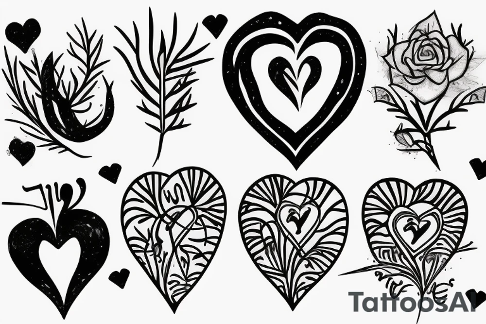 text saying "Jennifer Faccinto" and a heart with thorns tattoo idea