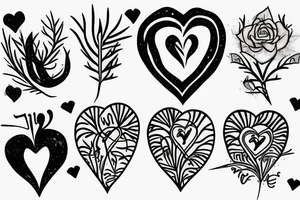 text saying "Jennifer Faccinto" and a heart with thorns tattoo idea