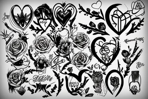 text saying "Jennifer Faccinto" and a heart with thorns tattoo idea