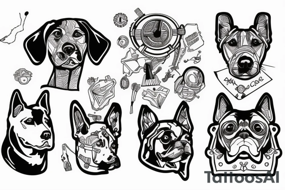 Futuristic dog tattoo idea