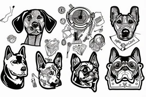 Futuristic dog tattoo idea