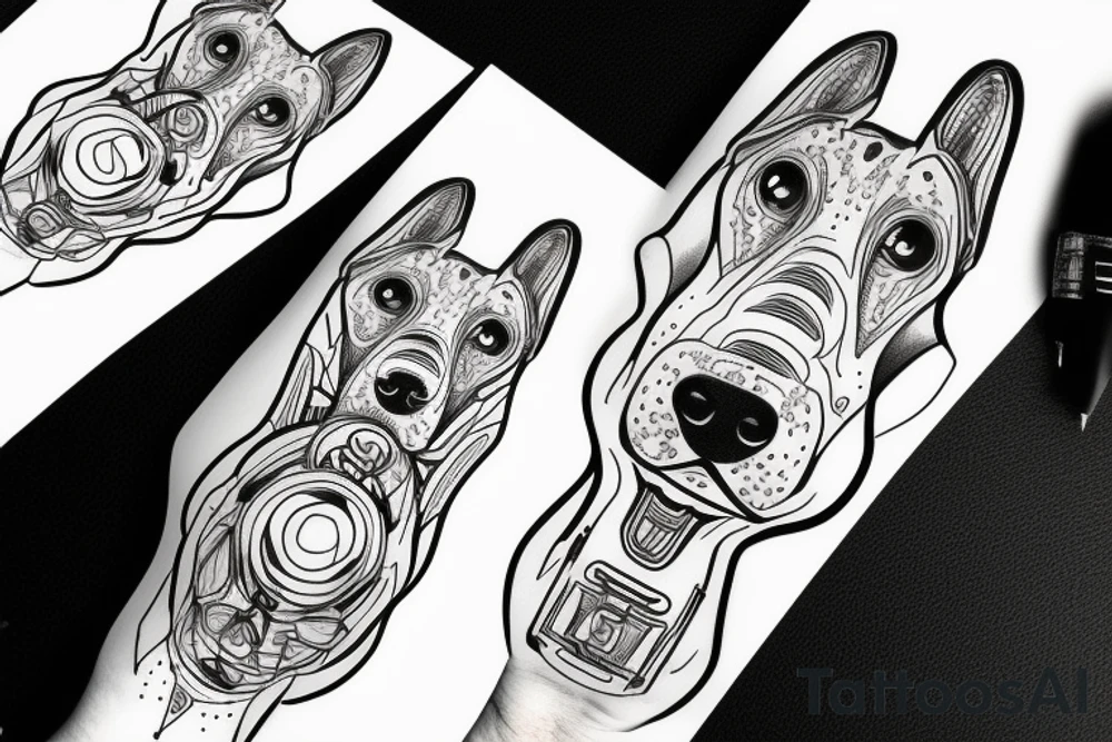 Futuristic dog tattoo idea
