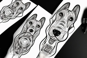 Futuristic dog tattoo idea
