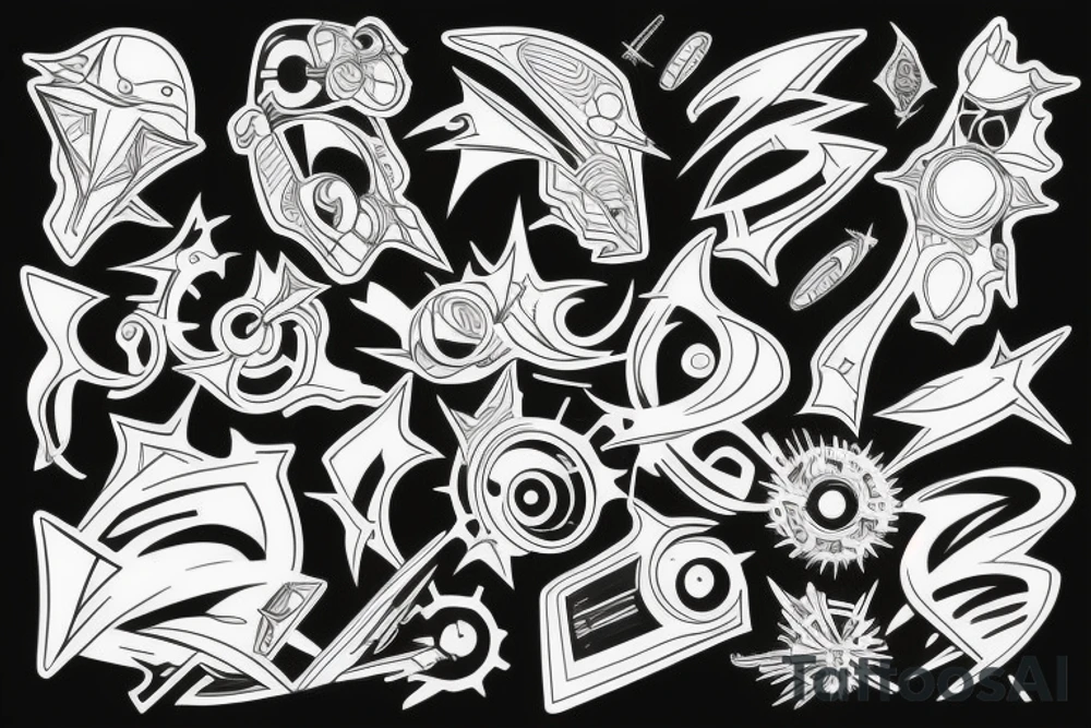 Futuristic lines tattoo idea