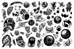 Futuristic lines tattoo idea
