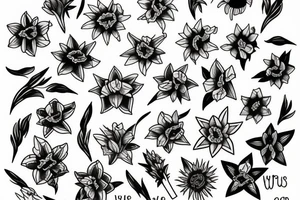 daffodils unbalanced happiness tattoo idea