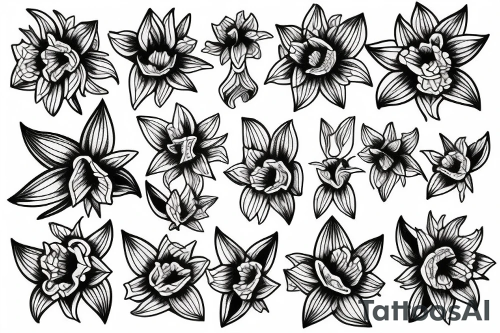 daffodils unbalanced happiness tattoo idea