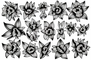 daffodils unbalanced happiness tattoo idea