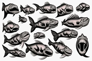 evil piranha logo tattoo idea