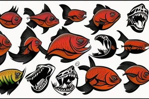 evil piranha logo tattoo idea