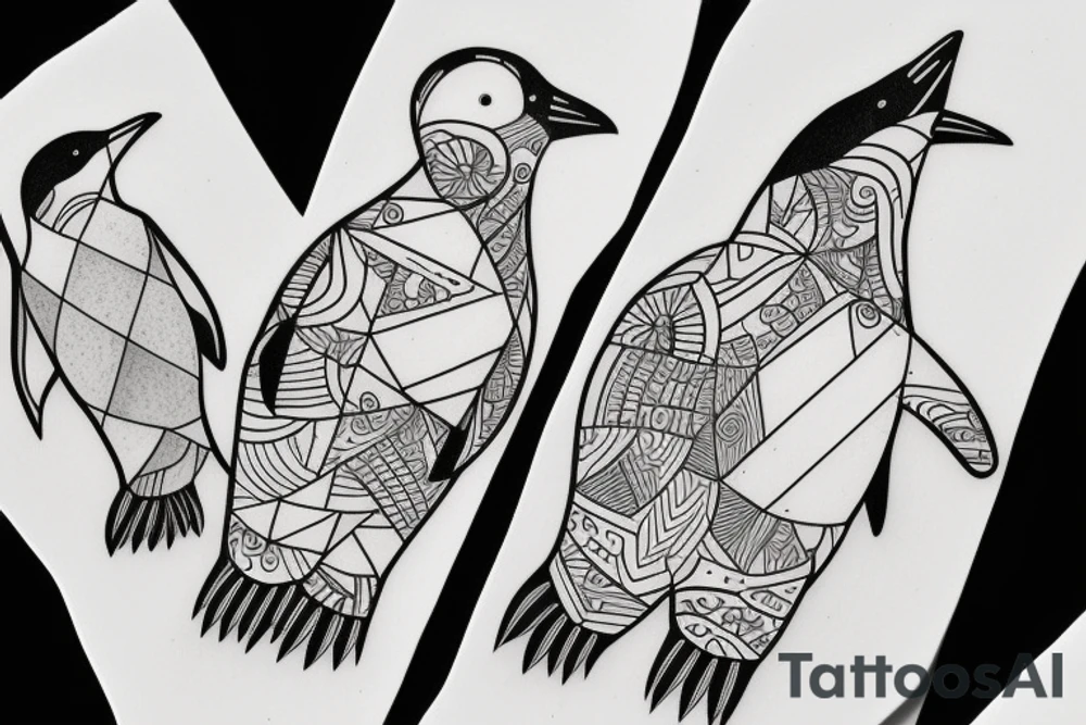 Happy penguin tattoo idea