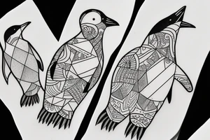 Happy penguin tattoo idea