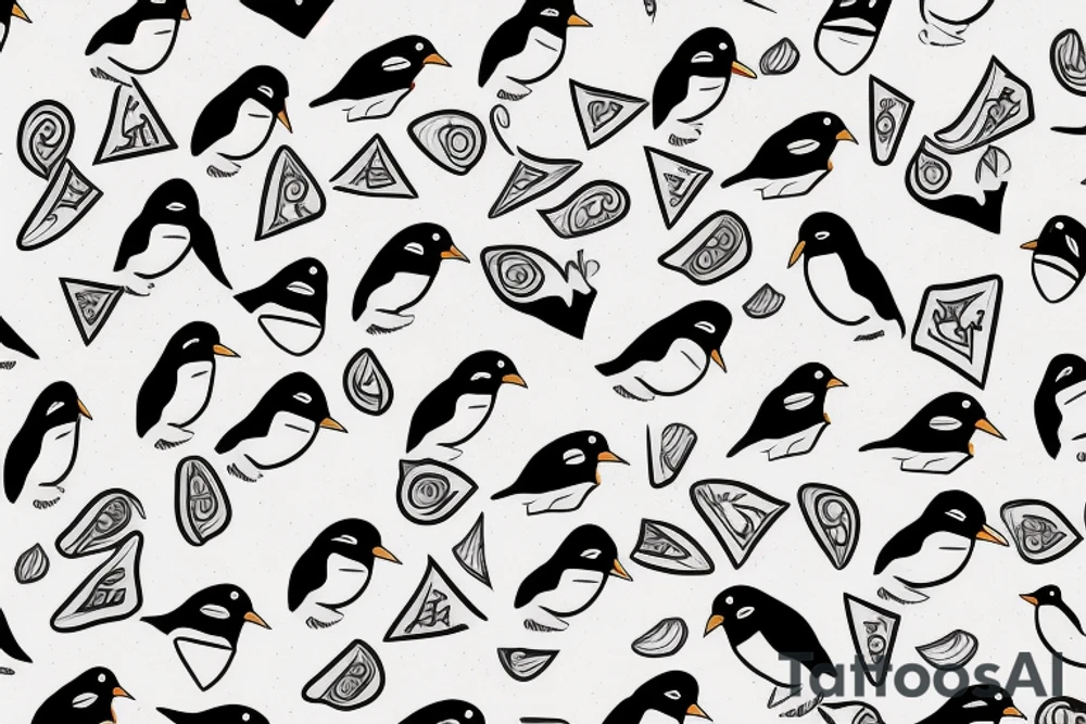 Happy penguin tattoo idea