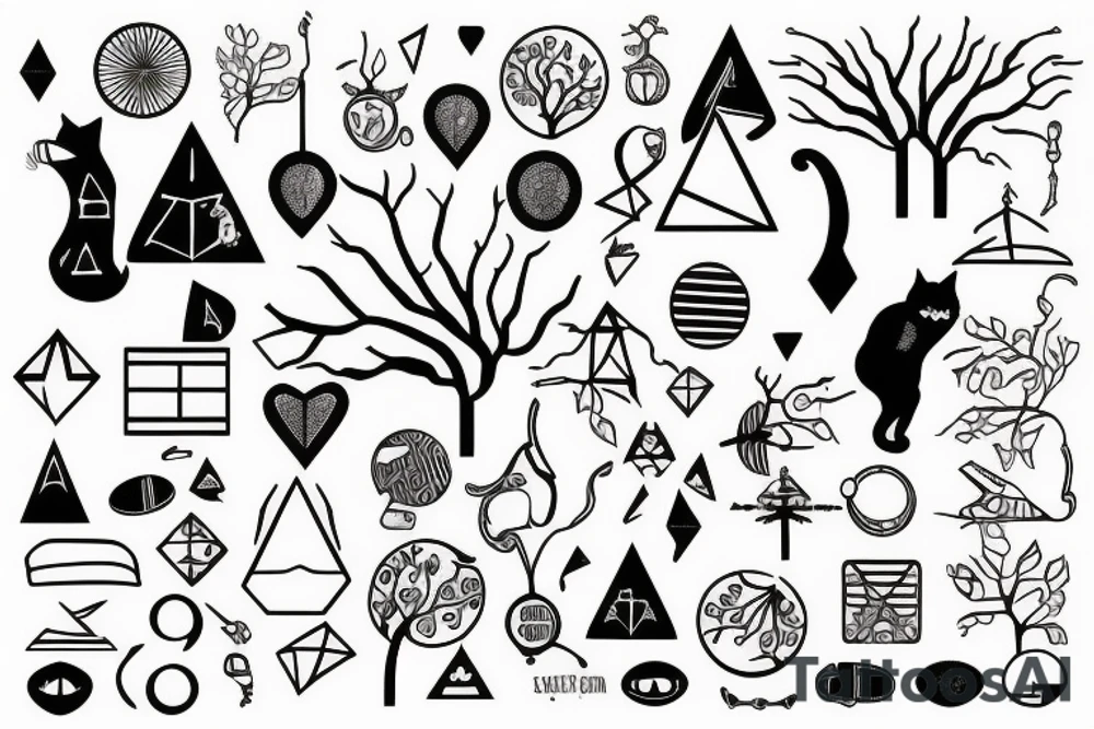 Cat with a tree tattoo idea