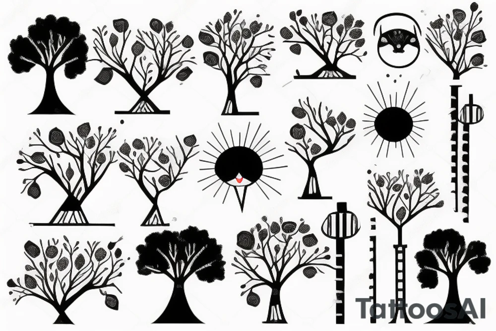 Cat with a tree tattoo idea