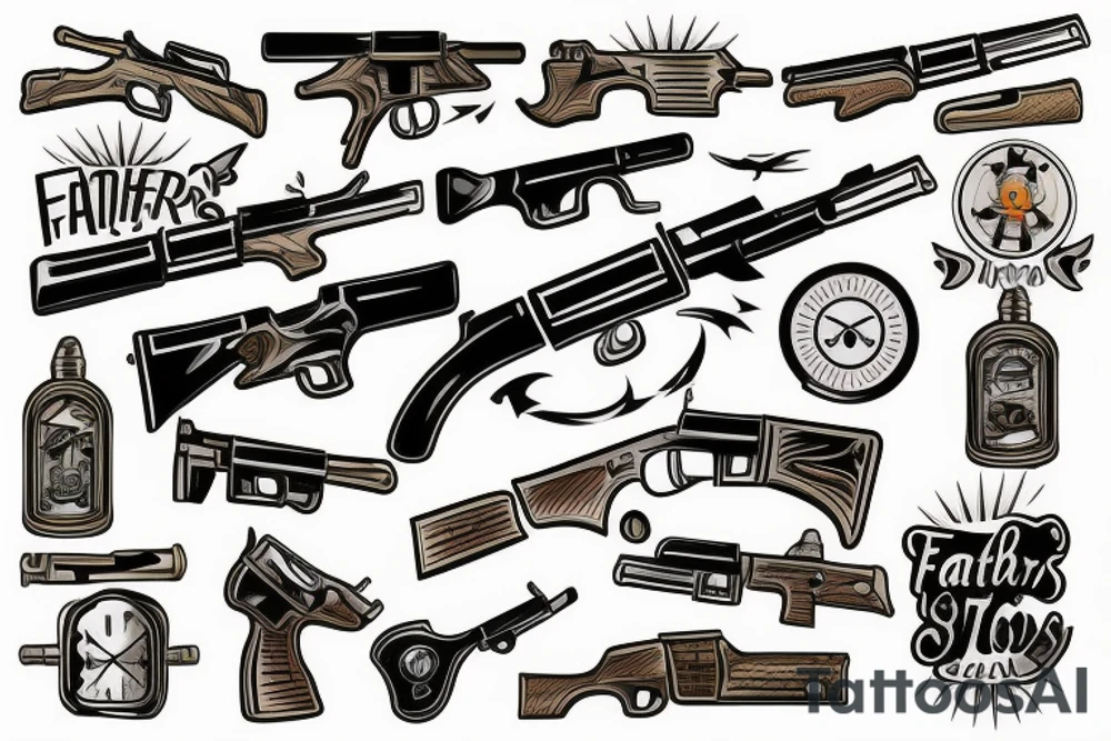 Fathers gun tattoo idea