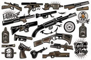Fathers gun tattoo idea