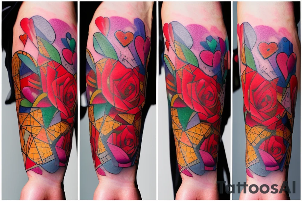 Colorful valentines theme tattoos including hug day,teddy day,propose day,etc tattoo idea