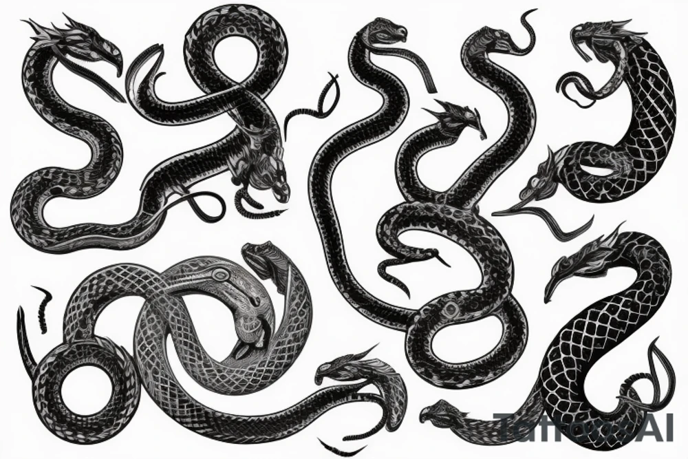 the world serpent encircling the collarbone tattoo idea