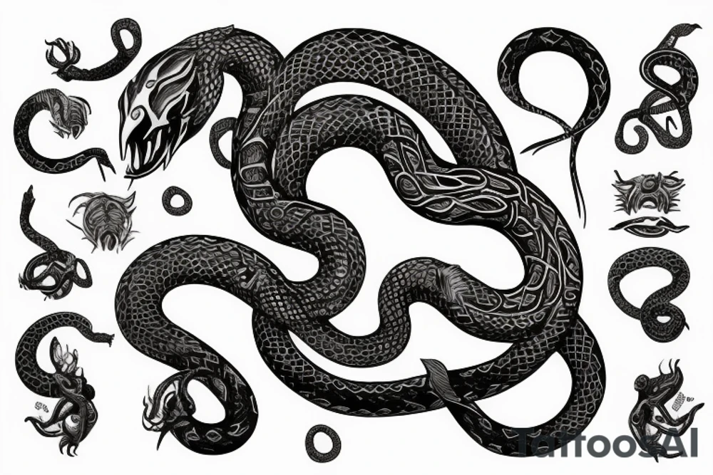 the world serpent encircling the collarbone and devouring itself tattoo idea the world serpent encircling the collarbone and devouring itself tattoo idea