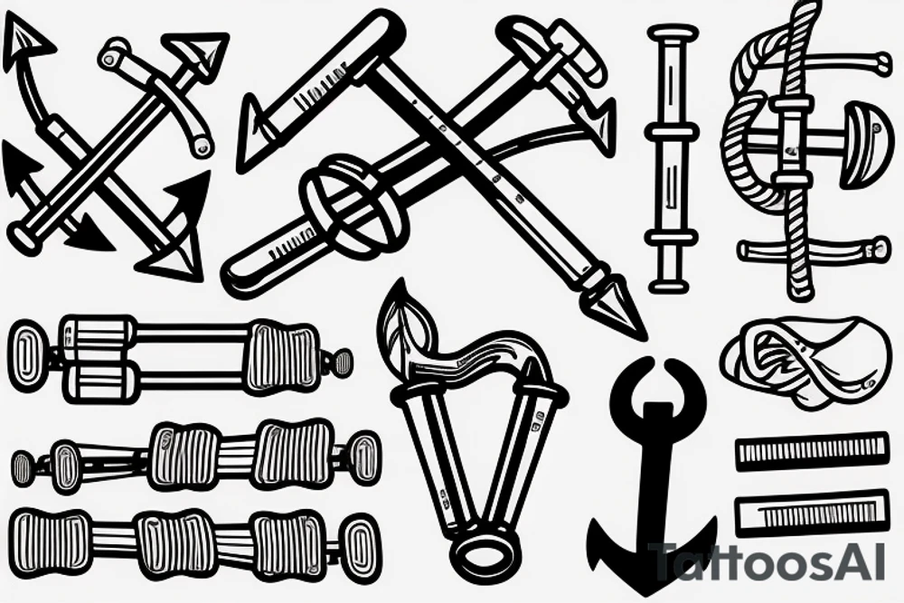 Crutches and anchor tattoo idea
