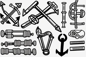 Crutches and anchor tattoo idea