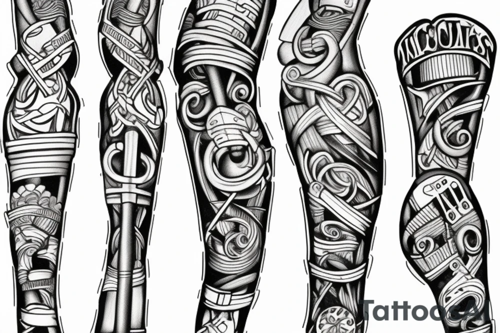 Crutches and anchor tattoo idea