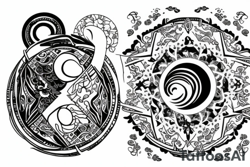 Libra with yin-yang tattoo idea
