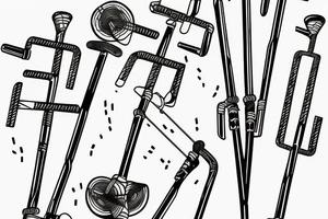 🩼 pair of crutches tattoo idea