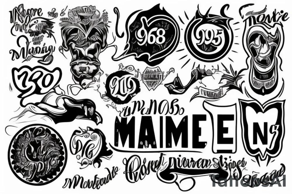 Word of "made by N.P 1985" tattoo idea