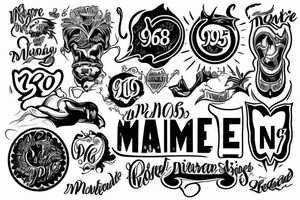 Word of "made by N.P 1985" tattoo idea