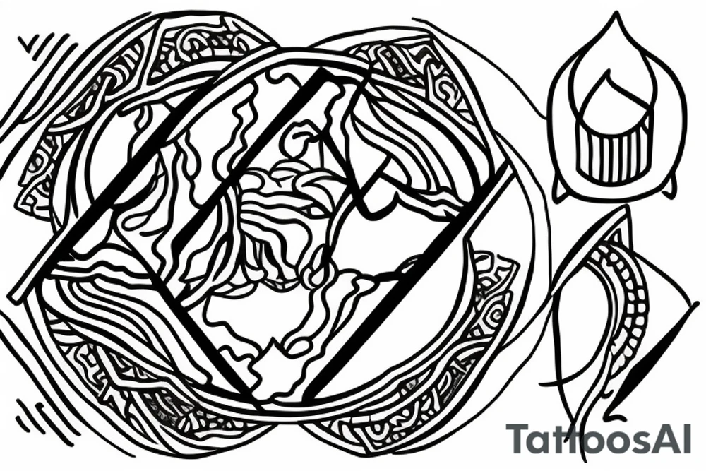 Libra with yin-yang on each side tattoo idea