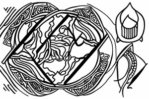 Libra with yin-yang on each side tattoo idea