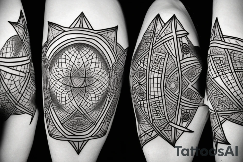 Abstract and geometrical occult themed tattoo tattoo idea